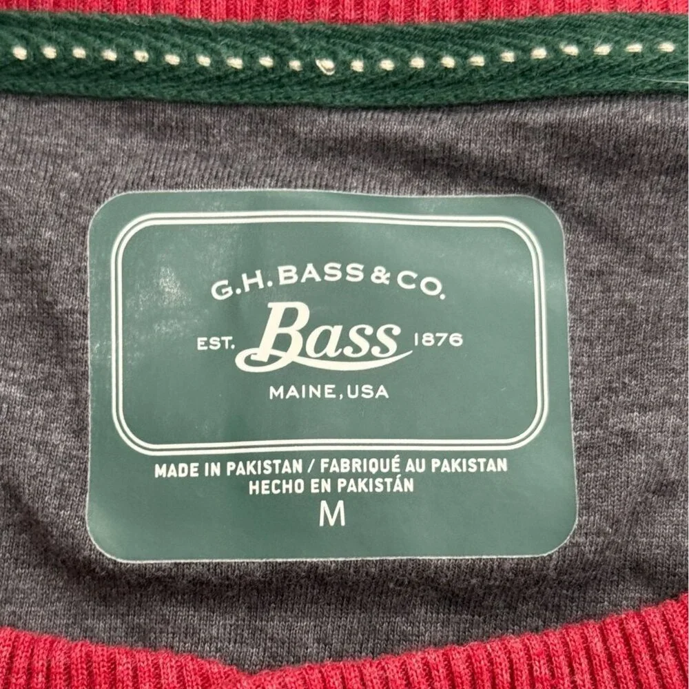 G.H. Bass & Co. Mens Red Long-Sleeve Henley Shirt Waffle Thermal Hiking Size M - Picture 3 of 6